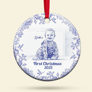 Toile De Jouy Family Ornament, Custom Photo Gifts For Family 03qhti150925