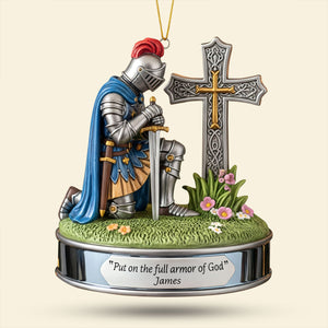 Kneeing Knight Ornament - Personalized Gifts For Christian 01huti220825 - Ornament - GoDuckee