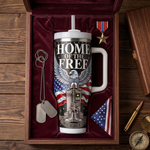 Proud Veteran Tribute Tumbler Handle - Personalized Gifts For Veterans 04OHTI050326
