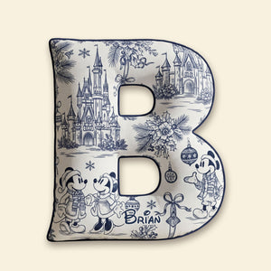 Personalized Toile de Jouy Alphabet Christmas Shaped Pillow 02PGTI211125