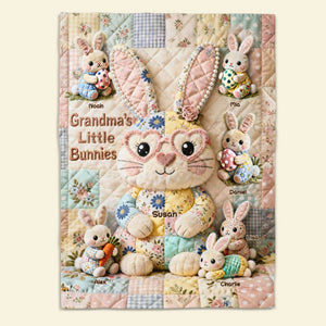 Easter Mom And Bunnies Blanket - Personalized Gifts For Mom Blanket 03NATI250226
