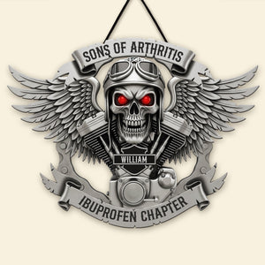 Motorcycle Skull Metal Sign - Personalized Gifts For Biker 06qhti120625