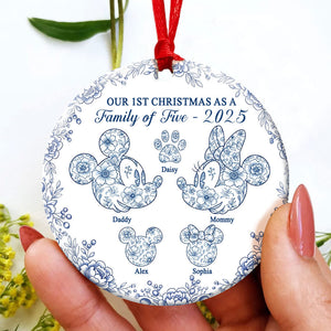 Cute Four Toile Family Ornament - Personalized Gifts For Family 01pgti210825-Homacus