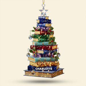 Christmas Book Tree Ornament - Personalized Gifts For Book Lovers 05pati120925-Homacus