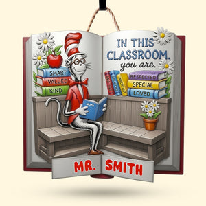 Red Hat Cat Wood Sign - Personalized Gifts For Teachers 04tgti070725 - Wood Sign - GoDuckee