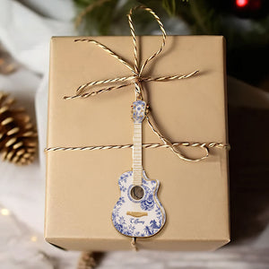 Guitar Toile de Jouy Ornament - Personalized Gifts For Guitar Lovers 04pgti260925-Homacus