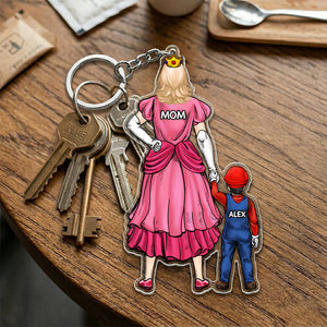 Retro Racing Game Keychain - Personalized Gifts For Mother 04qhhu030426