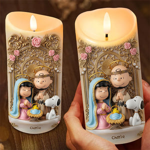 Nativity Personalized Christmas LED Candle - Personalized Gifts For Christians LED Candle 05PGTI241025
