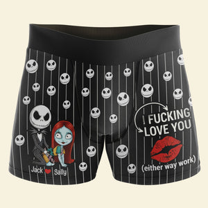 Funny Spooky Couple Boxer - Personalized Gifts For Husband Men's Boxers 03TGTI120125