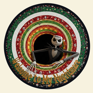 Personalized Spooky Christmas Gifts For Horror Fans Quilted Round Mat 05tgti300925