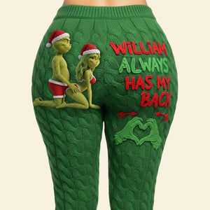 Cheeky Couple Leggings - Personalized Gifts For Couple Christmas Leggings 05OHTI111125