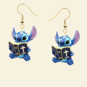 Blue Alien Earrings - Personalized Gifts For Jesus Lovers 03nati090725 - Earrings - GoDuckee