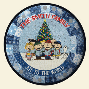 Cute Family Quilted Round Mat - Personalized Gifts For Family 01toti031025