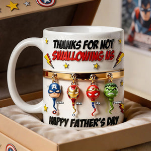 Funny Hero Squad Dad White Mug - Personalized Gift For Dads 02OHTI070526