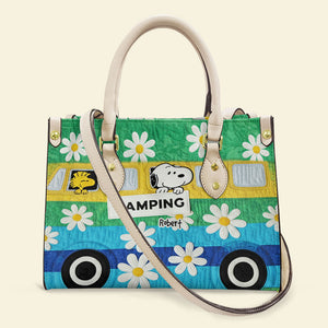 Cute Camping Leather Bag - Personalized Gifts For Camping Lovers 02tgti111025