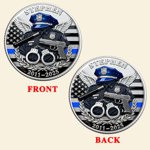 Law Enforcement Appreciation Coin - Personalized Gifts For Police Retirement Printed Metal Coin 06KITI120226