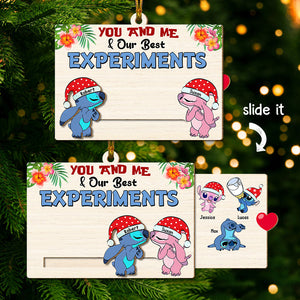 Personalized Gifts For Family Wooden Slider Ornament, Happy Couple & Their Experiments 01qhti181024 - Ornament - GoDuckee