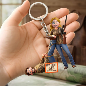 Hunting Couple Keychain - Personalized Gifts For Couple Keychain 02HUTI190126HG