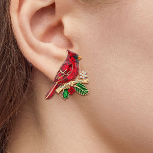 Cardinal Heaven Christmas Stud Earrings - Personalized Gifts For Her 02pgti080925