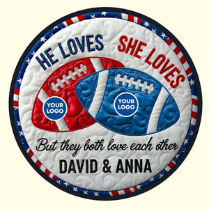 House Divided Quilted Round Mat - Personalized Gifts For Couple 02huti250925