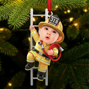 Firefighter Kid Ornament - Custom Photo Gift For Christmas Ornament 02OHTI271025