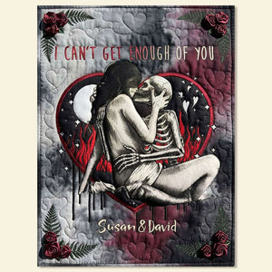 Deathly Love Gothic Skull Couple Blanket, Personalized Gifts For Couple 04qhti091225