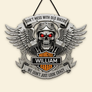 Badass Old Biker Garage Metal Sign - Personalized Gifts For Bikers 02qhti170625