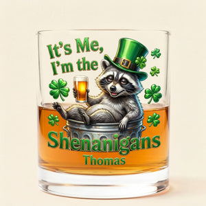 St Patrick's Day Raccoon Round Glass - Personalized Gifts For St Patrick's Day Glass 03HUTI201225