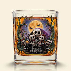 Spooky Dad and Kids Round Glass - Personalized Gifts For Father's Day 01toti280426