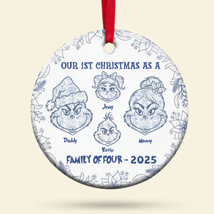 Funny Monster Family Ornament - Personalized Gifts For Family 03pgti210825