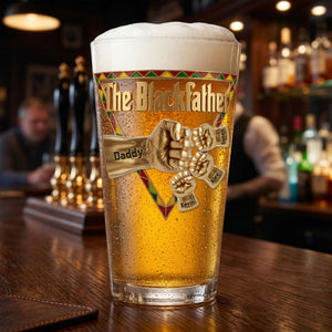The Black Father Beer Glass - Personalized Gifts For Dad 06huti230526