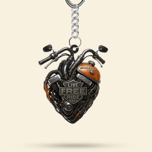 Live Free Ride Hard Keychain - Personalized Gifts For Bikers 04ohti140625