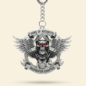 Motorcycle Skull Keychain - Personalized Gifts For Biker 05qhti120625