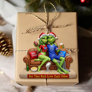 Sport Lover Green Monster Couple Ornament - Personalized Gift For Couple Christmas Ornament 05HUTI291025