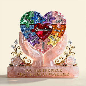 Precious Puzzle Heart Acrylic Plaque - Personalized Gift For Grandma/Mom 04KITI130226