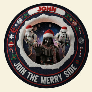 Merry Side Quilted Round Mat - Personalized Gifts For Loved Ones 04hyti141025