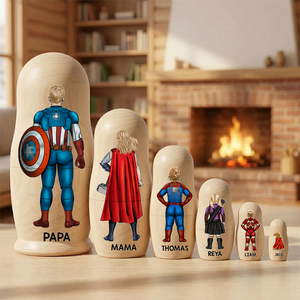 Power Family Wooden Nesting Dolls - Personalized Mother's Day Gifts 01qhhu080426
