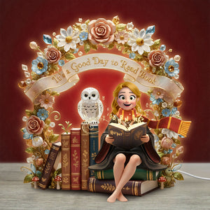 Reading Girl Light Box - Personalized Gifts For Book Lover Acrylic Light Box 05PATI041225