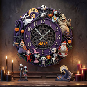 Gothic Fantasy Family Wall Clock Personalized Gifts For Family 03HUTI140326