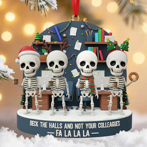 Skeleton Coworker Ornament - Personalized Gift For Coworkers Christmas Ornament 05NATI151125