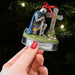 Kneeing Knight Ornament - Personalized Gifts For Christian 01huti220825 - Ornament - GoDuckee