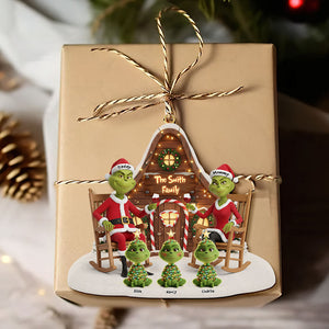 Green Monster Family Ornament - Personalized Gift For Family Christmas Ornament 04OHTI171025
