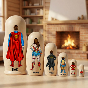 Power Family Wooden Nesting Dolls - Personalized Mother's Day Gifts 01qhhu080426