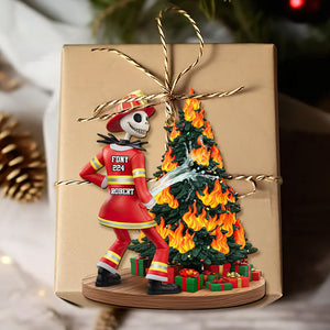 Funny Spooky Firefighter Ornament - Personalized Gifts For Firefighter 06huti071025