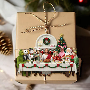 Christmas Party With Jesus Christ Ornament - Personalized For Christians and Classic Christmas Movie Lovers 01QHTI151025