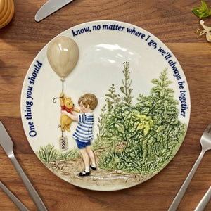 Anniversary Kid And BearPlate - Personalized Gift For Kids Ceramic Round Plate 02HUTI160125
