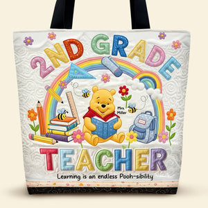 Cute Postitive Teacher Tote Bag, Personalized Gifts For Teacher 04qhti220725