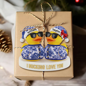 Couple Duck Christmas Ornament Personalized Gifts For Couple 01PGTI211025