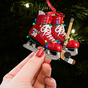 Ice Hockey Skates Ornament - Personalized Gifts For Ice Hockey Lovers 04huti210825 - Ornament - GoDuckee