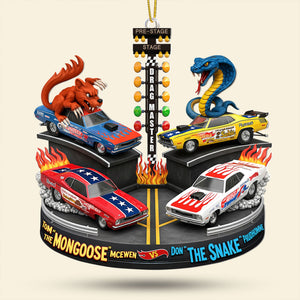 Festive Rivalry Christmas Ornament, Personalized Gifts For Drag Racing Lovers 05qhti150925
